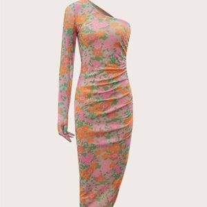 Asymmetrical Floral Dress